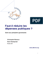 Faut-Il Réduire Les Dépenses Publiques? Gare Aux Pompiers Pyromanes, Février 2017