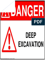 Danger: Deep Excavation Safety Sign
