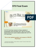 FIN 575 Final Exam