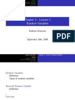 Chapter 3 - Lecture 1 Random Variables: Andreas Artemiou