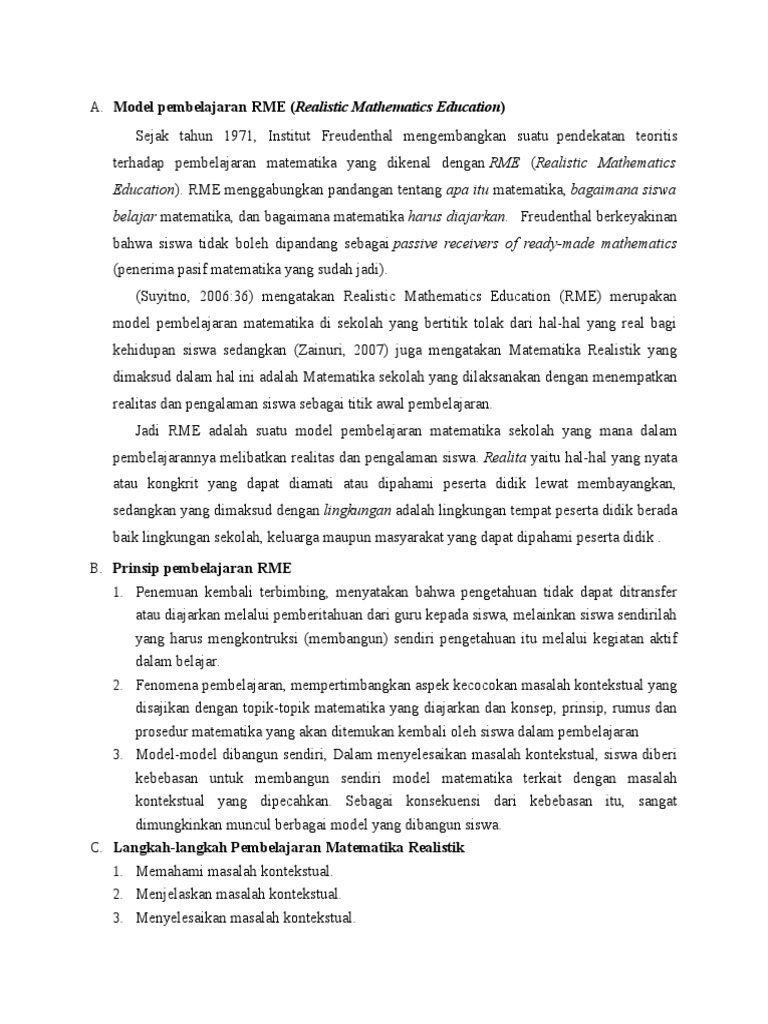 Pendidikan Matematika Realistik | PDF | Seni