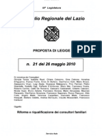 Regione Lazio:proposta Di Legge Sui Consultori Familiari