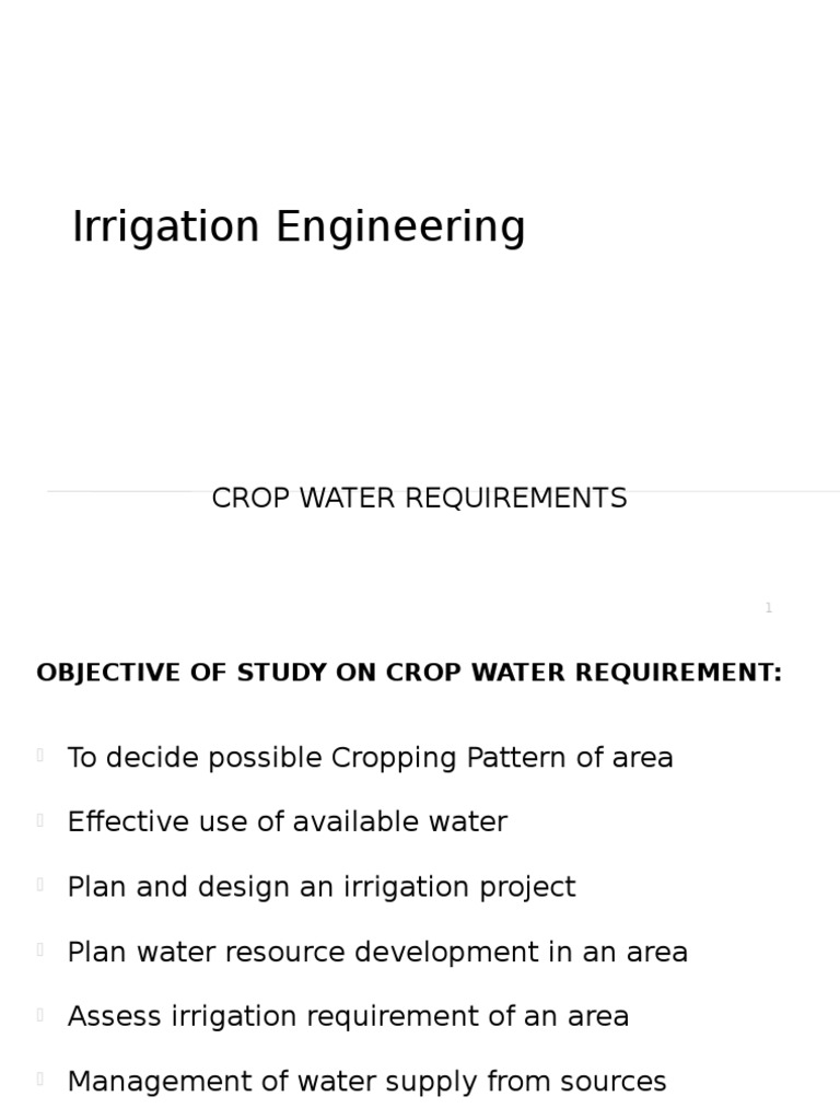 Crop Water Requirements in Irrigation | PDF | Evapotranspiration | Soil