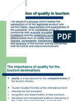 Defining quality in tourism and destinations