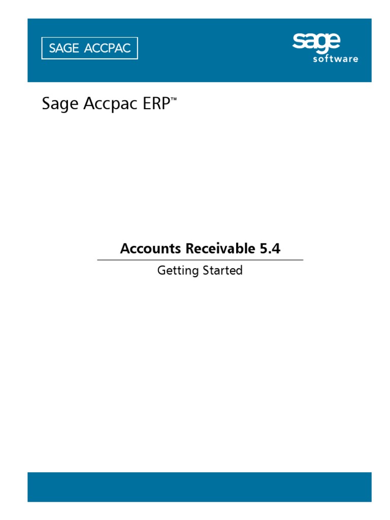 Accpac - Guide - Manual For AR Getting Started PDF | PDF | Debits And ...