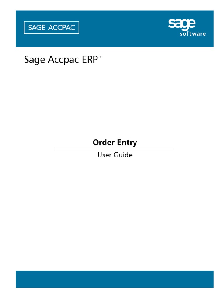 Accpac - Guide - Manual For OE User Guide PDF | PDF | Debits And ...