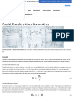 Caudal, Pressão e Altura Manométrica - Bombas de Água