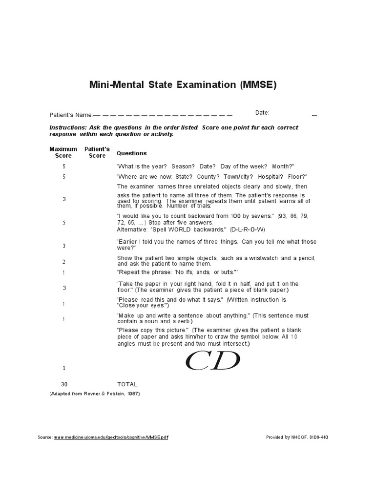 MMSE Administration and Scoring Guide | PDF | Self-Improvement