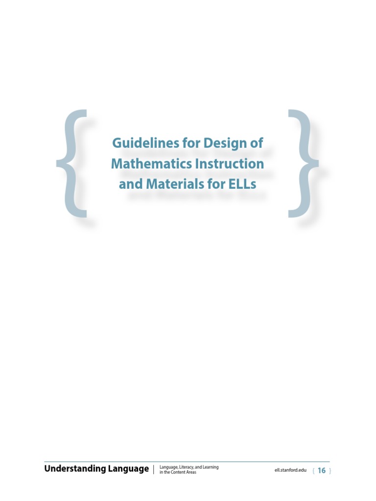 Math Instruction Guidelines for ELLs | PDF | Ambiguity | Educational ...