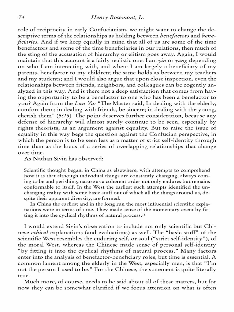 Reciprocity in Early Confucianism | PDF | Metaphysics | Cognitive Science