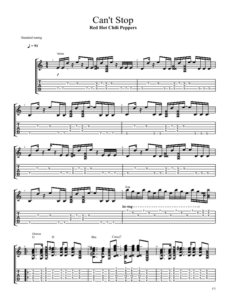 Can't Stop Red Hot Chili Peppers Songs Musical Compositions
