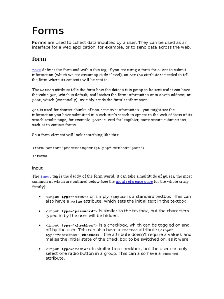 Form Elements And Their Properties — Form Main Documentation – SZVB
