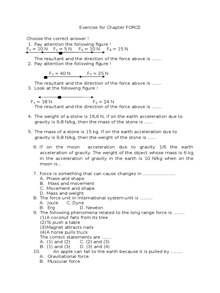 Soal Fisika Bab GAYA Bilingual Kelas 8 PDF