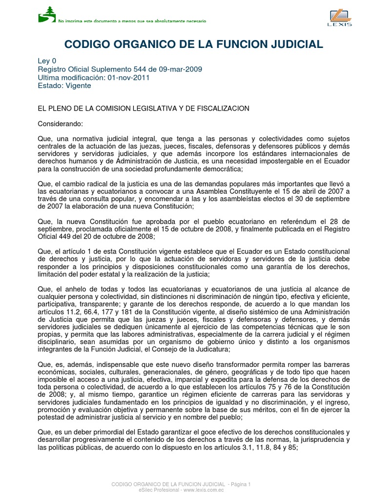 Codigo Organico de La Funcion Judicial
