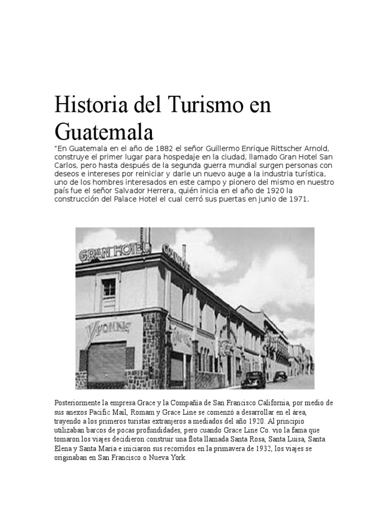 Investigacion Completa de La Historia Del Turismo en Guatemala | PDF ...