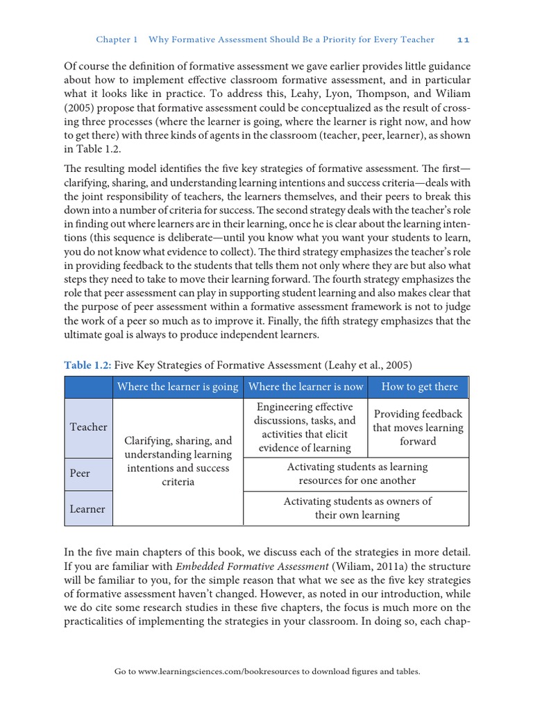 Five Key Strategies for Formative Assessment | PDF | Educational ...
