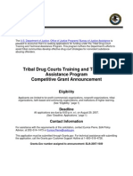 Tribal Drug Courts Training and Technical Assistance Program Competitive Grant Announcement