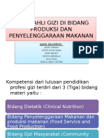 Peran Ahli Gizi Di Bidang Produksi Dan Penyelenggaraan