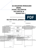 Rencana Kegiatan Mingguan (RKM) Kelompok B SemesteR 1