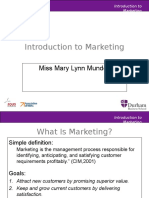 Introduction To Marketing: Miss Mary Lynn Mundell