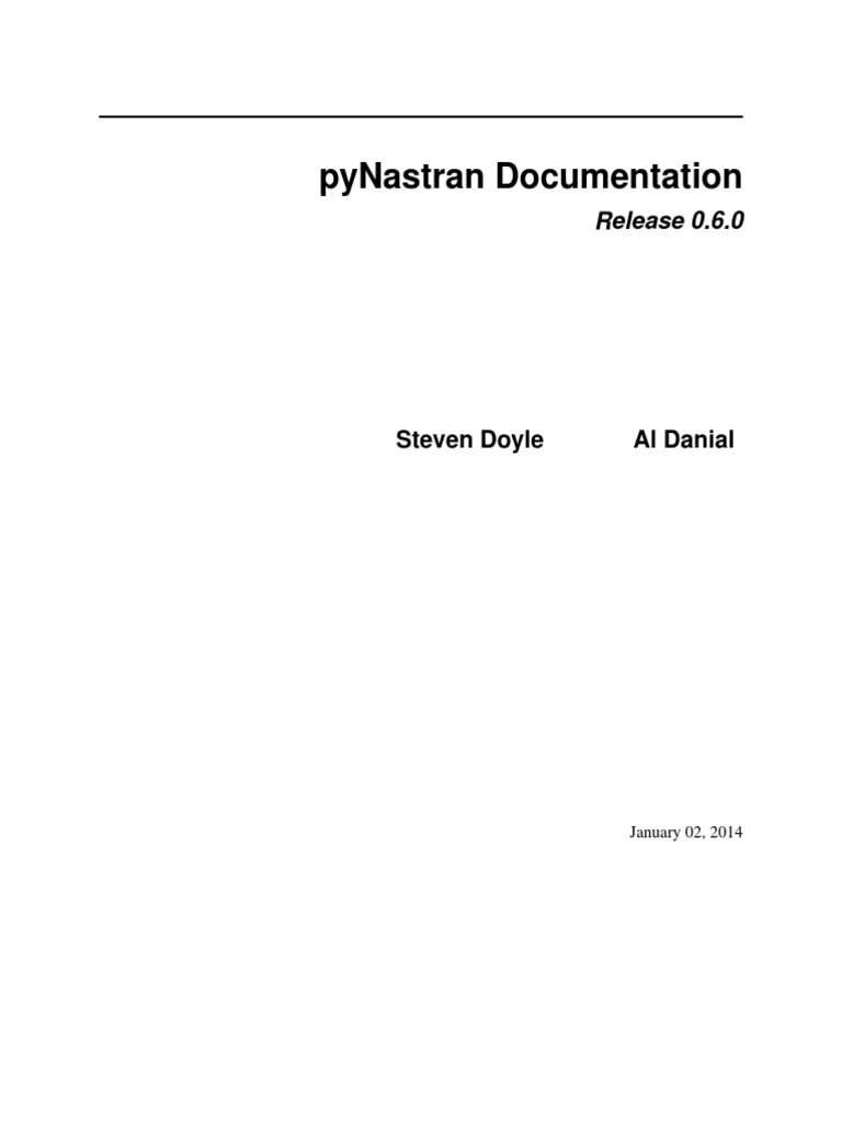 pyNastran User Documentation 0.6.0 | PDF | Computer Programming | Computing