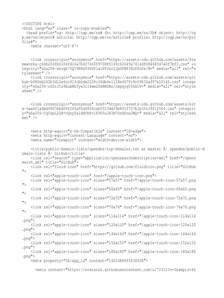 Opendns Top Domains Web Software Cyberspace