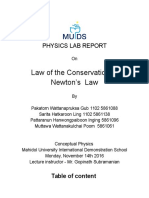 Law of The Conservation of Newton's Law: Physics Lab Report