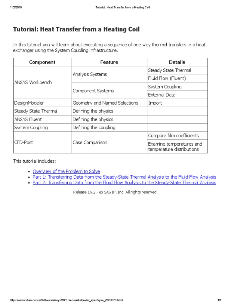 System Coupling Heating Coil Tutorial Heat Transfer Heat