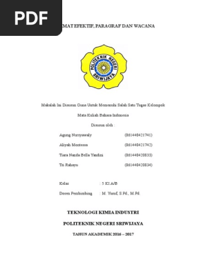 Makalah Kelompok 3 Kalimat Efektif Paragraf Dan Wacana