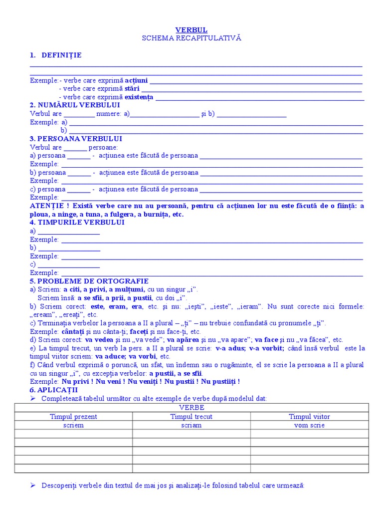 Verbul Schema | PDF