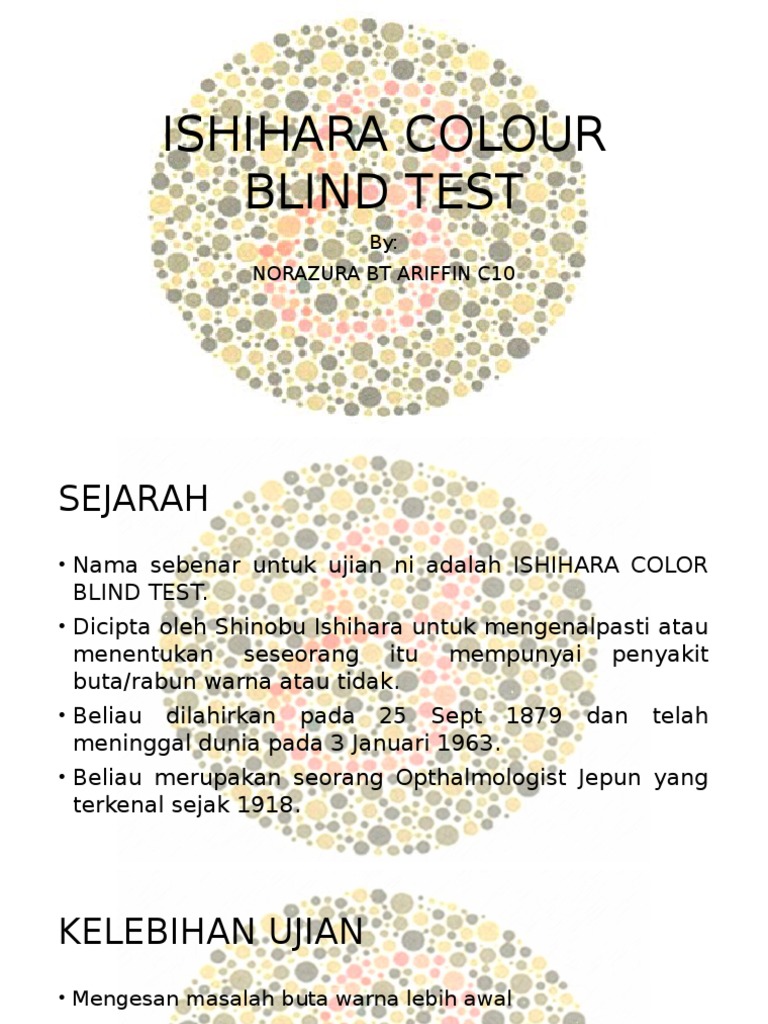 Ujian Buta Warna Ishihara di Malaysia | PDF | Kesehatan Holistik ...