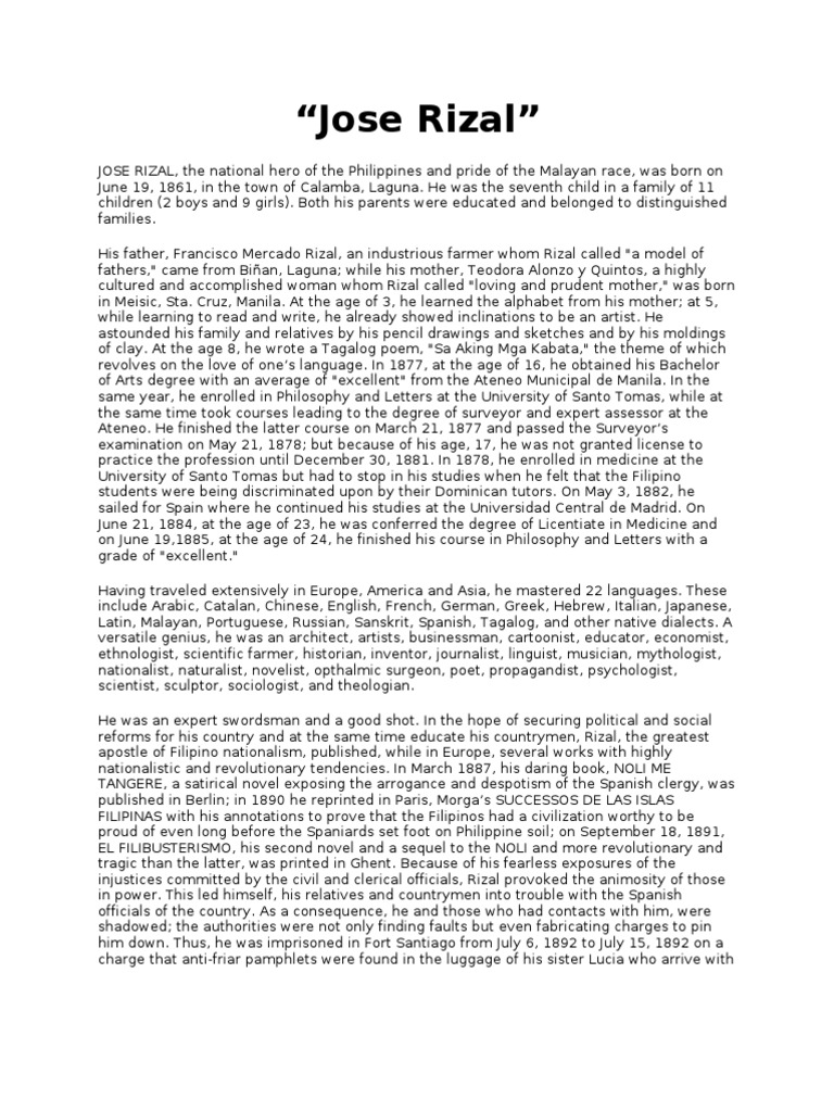 Dr Jose P Rizal Pdf Philippines Morality