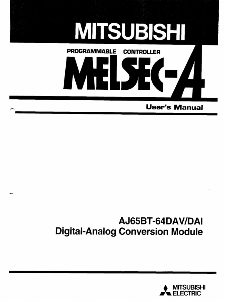 Digital-Analog Aj65Bt 64davidai Conversion Module: User's Manual
