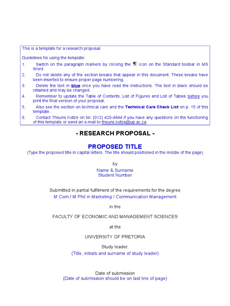 what is a research proposal title