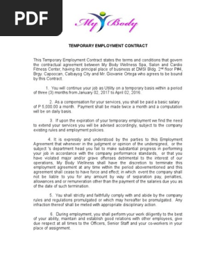 326312414 Temporary Employment Contract