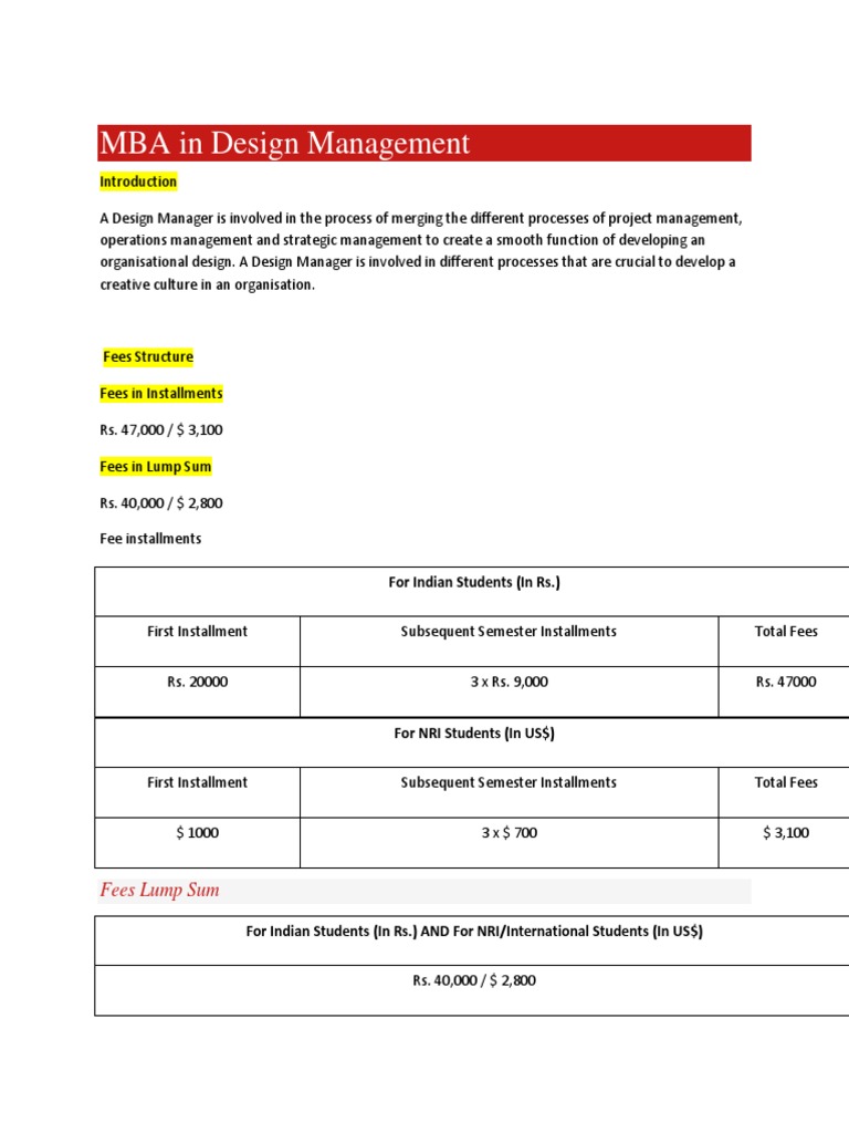 MBA in Design Management | PDF | Retail | Accountability