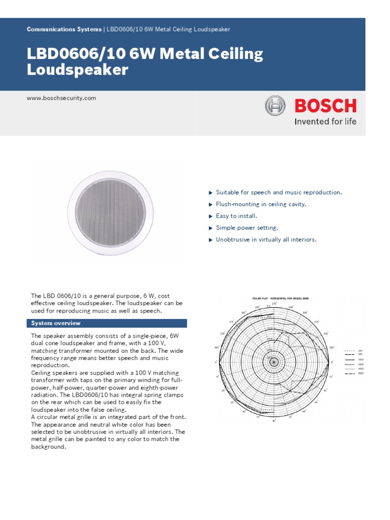 bosch lbd0606 ceiling speakers