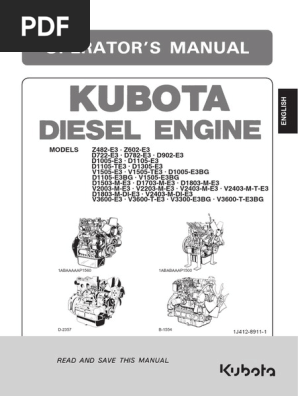 Kubota D1305 Engine Manual