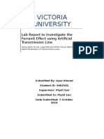 Victoria University: Lab Report To Investigate The Ferranti Effect Using Artificial Transmission Line