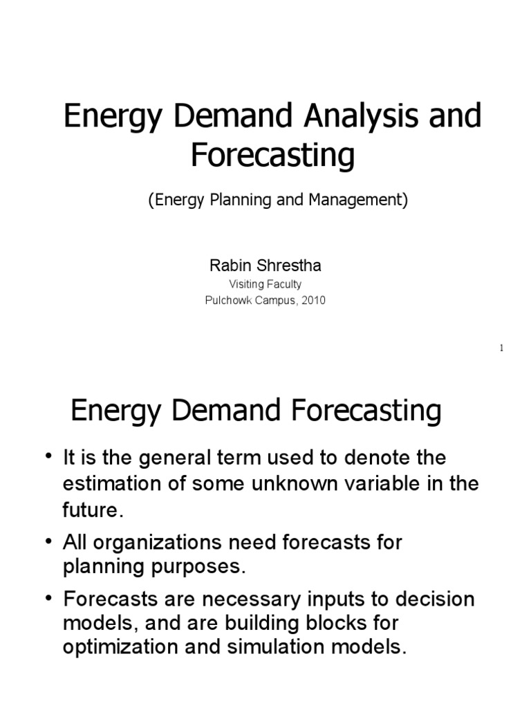 Energy Demand Forecasting Methods | PDF | Demand | Economics