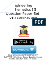 Engineering Mathematics III Question Paper Set: Vtu Campus App