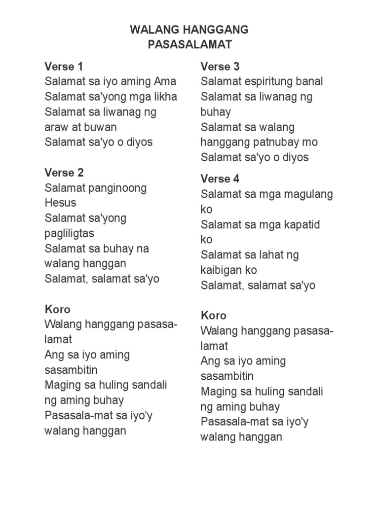 Salamat Sayo Aking Ama | PDF