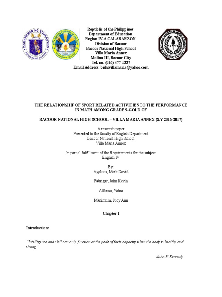 Sports Impact on Math Performance at BNHVMA | PDF