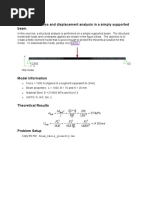 Exercise 1a: Stress and Displacement Analysis in A Simply Supported Beam