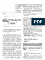 Aprueban La Reestructuración Del Reglamento de Organización y Funciones (ROF) de La Municipalidad Provincial de Cañete