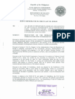 CSC-DOH Joint Memorandum Circular 2010-01
