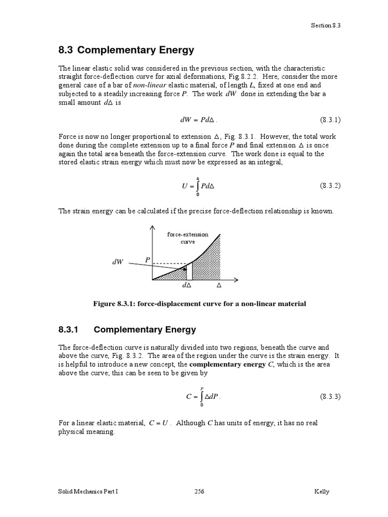 Complementary Energy in Elastic Materials | PDF | Elasticity (Physics ...