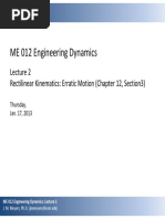 ME 012 Engineering Dynamics: Rectilinear Kinematics: Erratic Motion (Chapter 12, Section3)