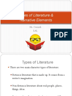 Types of Literature & Narrative Elements: Ms. Cornick LAL