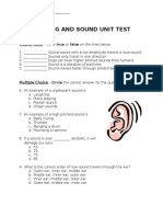 Science - Hearing and Sound Unit Test